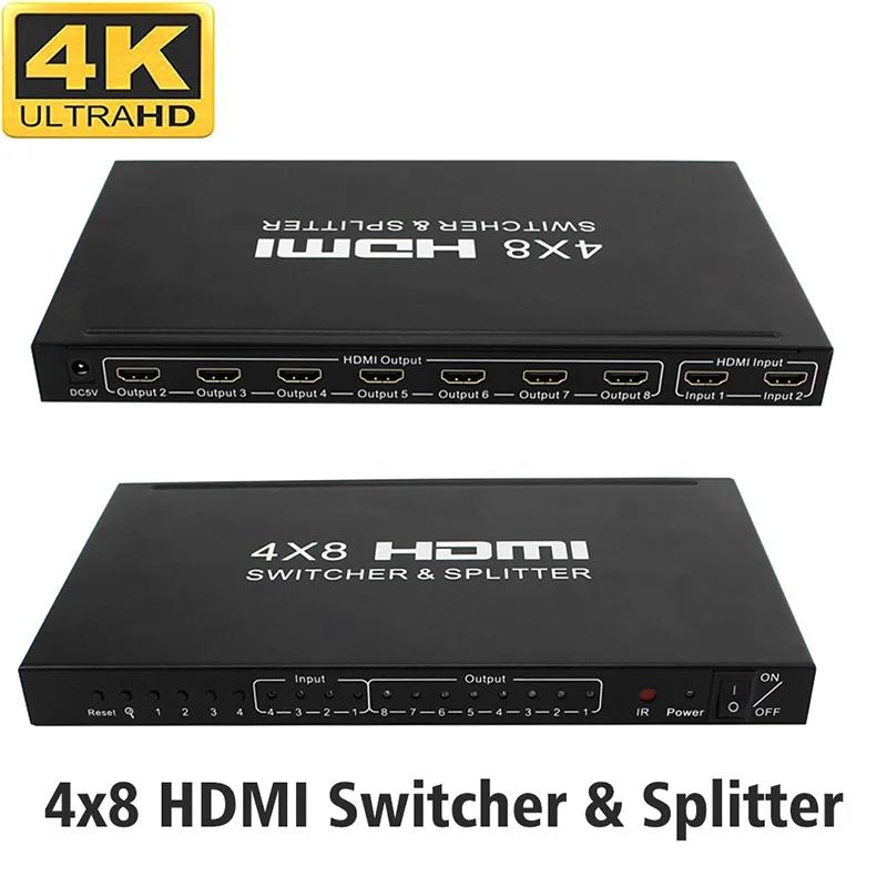 HDMI Ʈ 4x8 HD 4K 2K HDMI ġ й, 3D 1080P 4 Է 8  HDCP HDMI ó й   + 